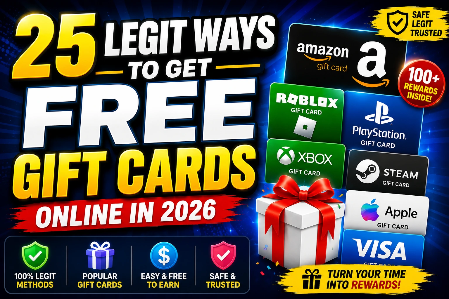25 Legit Ways to Get Free Gift Cards Online in 2026